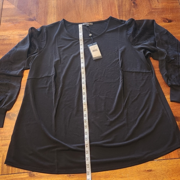 Adrianna Papell Black Top Women's Blouse Size 1X - Picture 7 of 8